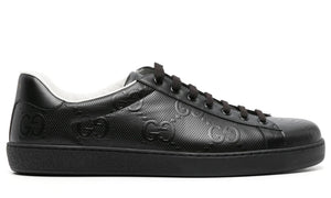 Gucci Ace monogram-embossed sneakers 'Black' - DUBAI ALL STAR