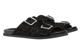 Gucci slide sandal "Black GG suede"