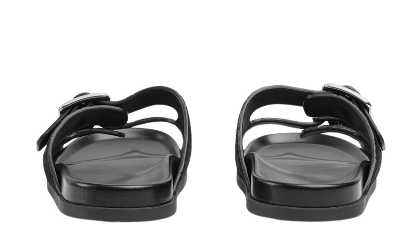 Gucci slide sandal "Black GG suede"