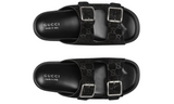 Gucci slide sandal "Black GG suede"
