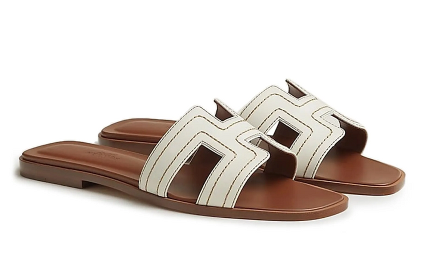 Hermès Pre-Owned Oran slides "White" - Dubaiallstar