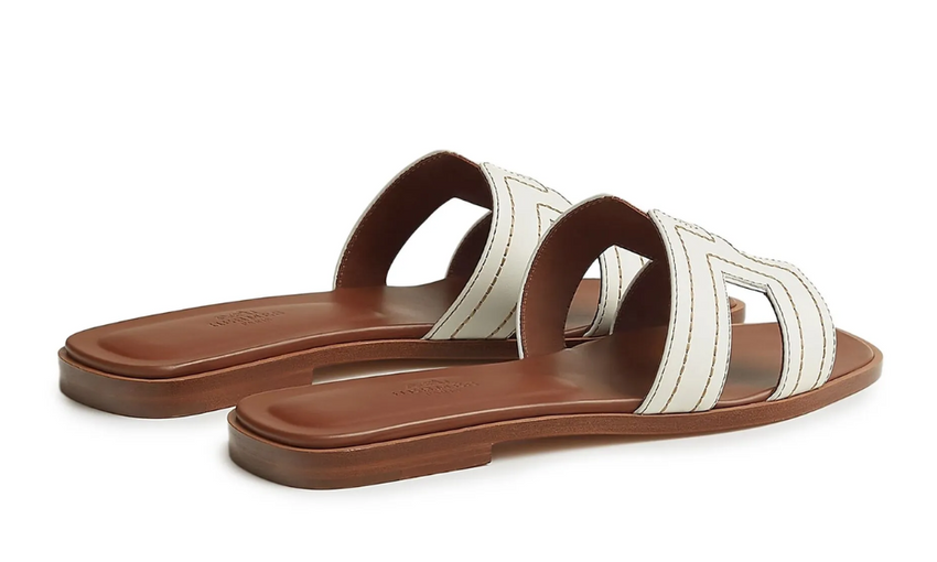 Hermès Pre-Owned Oran slides "White" - Dubaiallstar