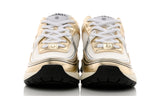 Chanel Fabric & Laminated White, Gold & Silver Low Top Sneakers - DUBAI ALL STAR