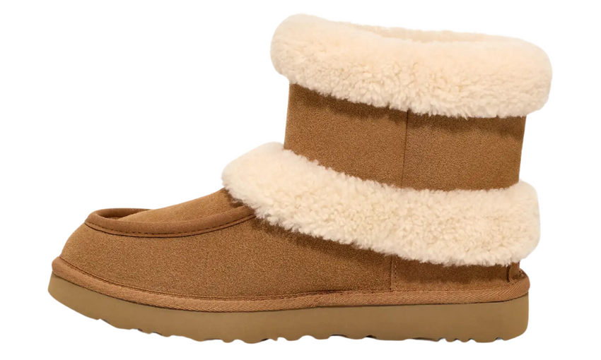 UGG Ultra Mini Fluff Boots "Camel Brown/Cream White"