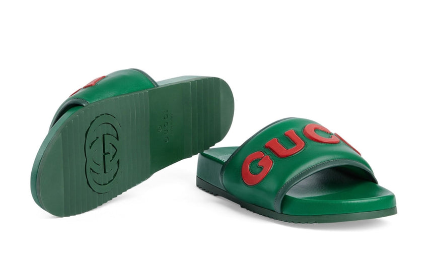 Gucci  Leather Logo Slides - DUBAI ALL STAR