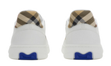 Burberry  Leather and Check Terrace Sneakers  "White Sand"