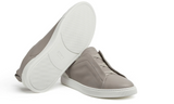 Zegna SECONDSKIN Triple Stitch leather sneakers Light Grey"