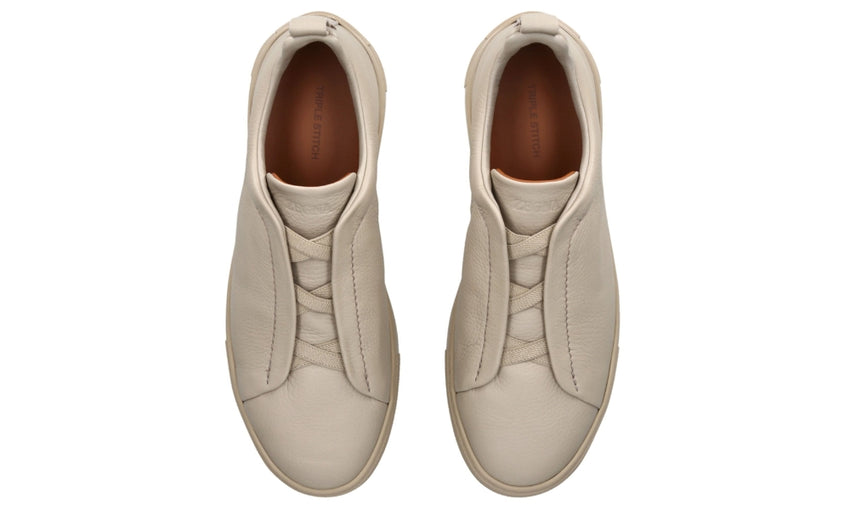 Zegna Triple Stich leather sneakers "Beige"