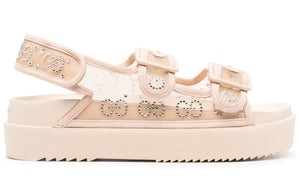 Gucci crystal-embellished monogram-pattern sandals 