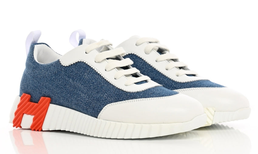 Hermès Denim Suede Goatskin Bouncing  "Bleu Clair White" - DUBAI ALL STAR