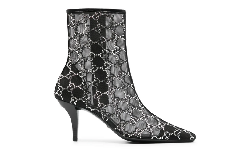 Gucci 85mm Gg-motif Ankle Boots "Black"