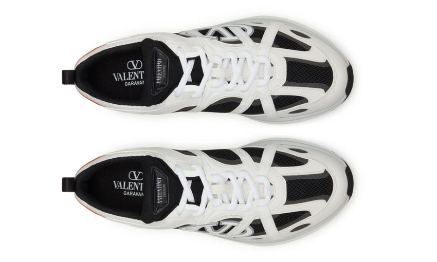 Valentino Garavani VLogo Easyjog leather "White/Black/Orange"