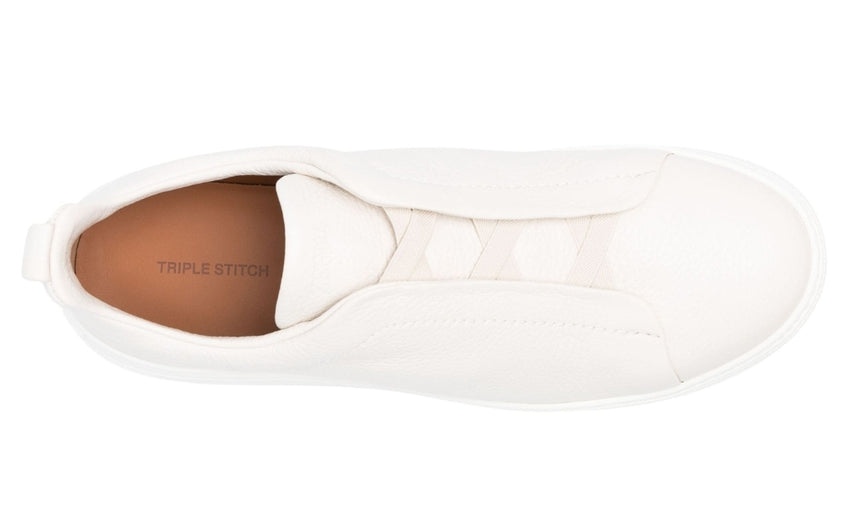 Zegna Triple Stich leather sneakers "White" - DUBAI ALL STAR