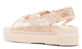 Gucci crystal-embellished monogram-pattern sandals "Blush Beige" - DUBAI ALL STAR