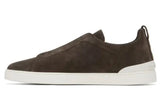 Zegna Brown Triple Stitch Sneakers - "Put Greyish Brown"