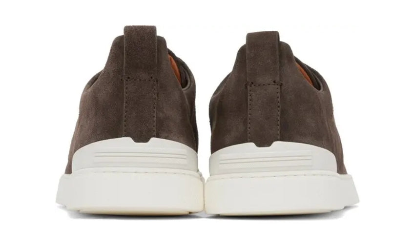 Zegna Brown Triple Stitch Sneakers - "Put Greyish Brown"