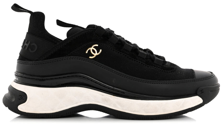 Chanel Velvet Calfskin & Mixed Fibers Sneaker 'Black' - DUBAI ALL STAR