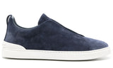 Zegna Triple Stitch suede sneakers "Blue" - DUBAI ALL STAR