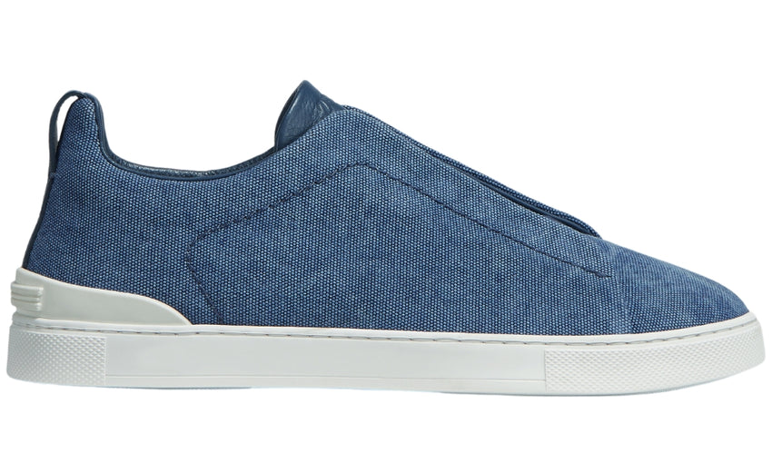 Zegna Blue Canvas Triple Stitch™ Sneakers