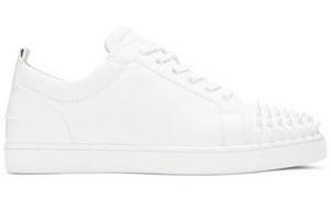 Christian Louboutin Louis Junior Spikes Flat Calf 'White'