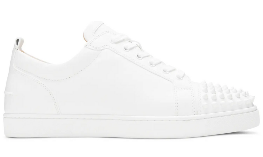 Christian Louboutin Louis Junior Spikes Flat Calf 'White'