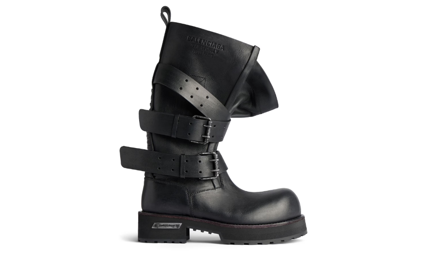 Balenciaga Venom High Boot in Black Calfskin