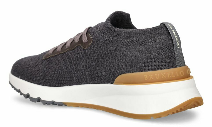 Brunello knitted low-top sneakers "Grey" - Dubaiallstar