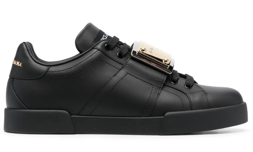 DOLCE & GABBANA  Leather Portofino Buckle "Black"