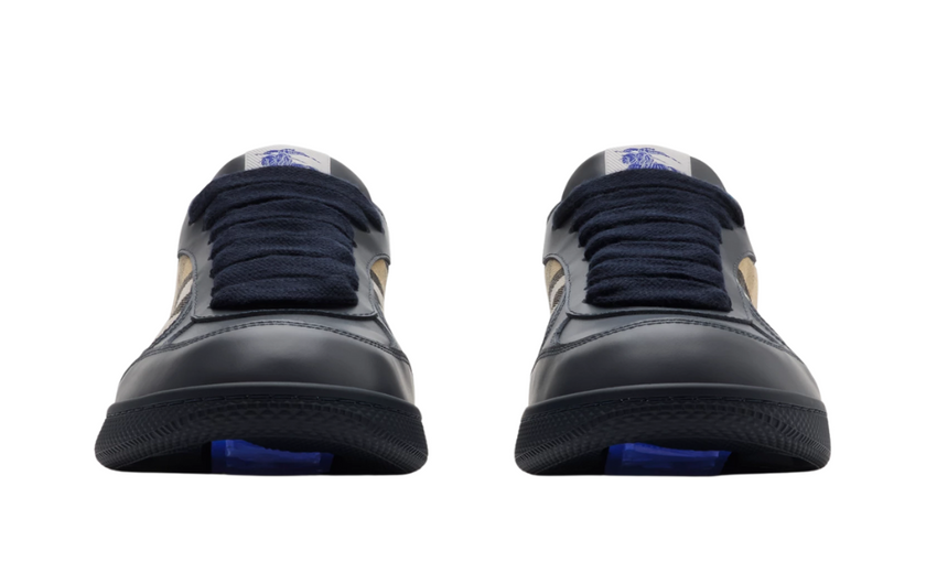 Burberry  Leather and Check Terrace Sneakers  "Indigo / Sand"