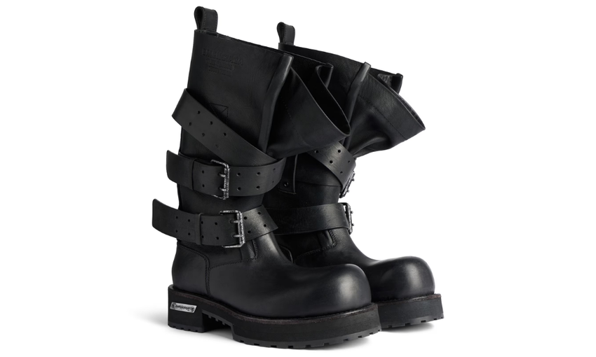 Balenciaga Venom High Boot in Black Calfskin