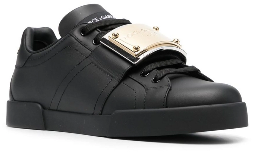 DOLCE & GABBANA  Leather Portofino Buckle "Black"