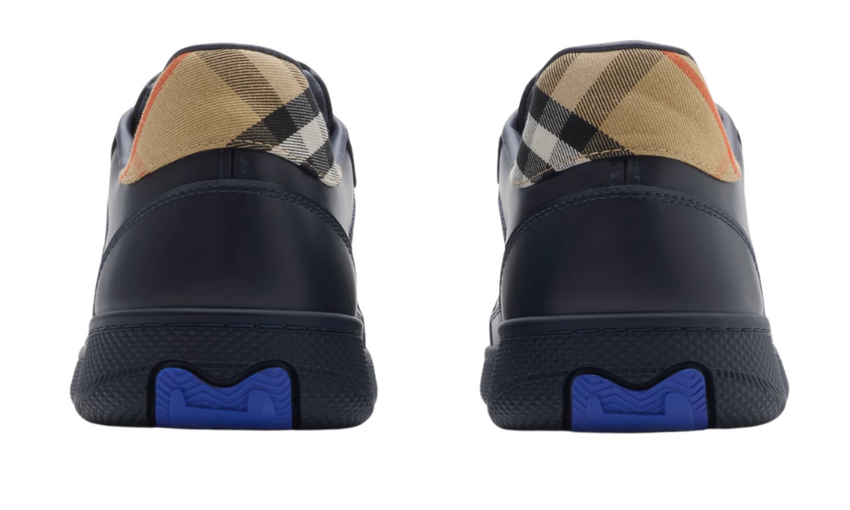 Burberry  Leather and Check Terrace Sneakers  "Indigo / Sand"