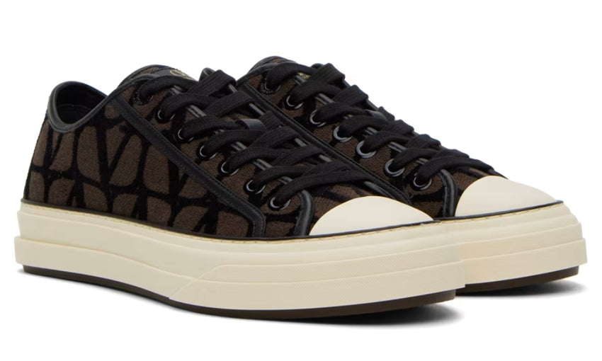 Valentino Garavani Brown Iconographe Totaloop Sneakers - DUBAI ALL STAR