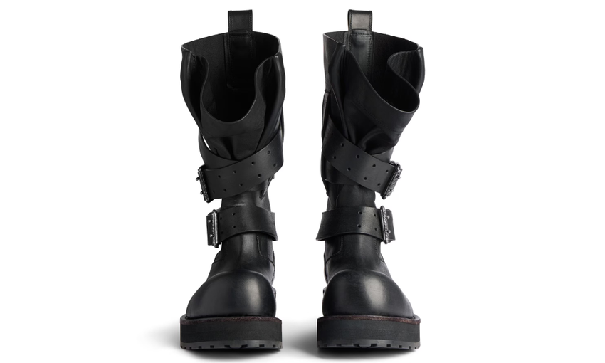 Balenciaga Venom High Boot in Black Calfskin