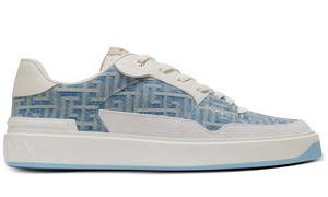 Balmain B-Court Flip sneakers in monogrammed denim 