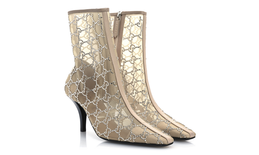 Gucci 85mm Gg-motif Ankle Boots "Light Powder Skin Rose"