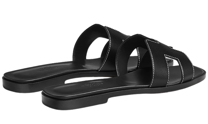 Hermes Oran Sandal  iconic H"Black" - Dubaiallstar