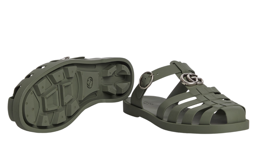 Gucci Double G Mule "Dark Green Rubber" - Dubaiallstar