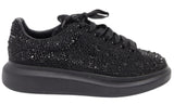 Alexander McQueen oversized Black Crystal Embellished Leather Oversized Sneakers - DUBAI ALL STAR