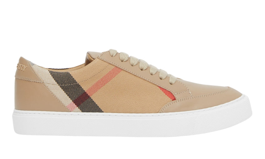 Burberry House Check Cotton and Leather Sneakers - DUBAI ALL STAR