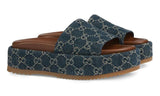 Gucci Angelina 55mm platform sandals "Blue/Brown" - DUBAI ALL STAR