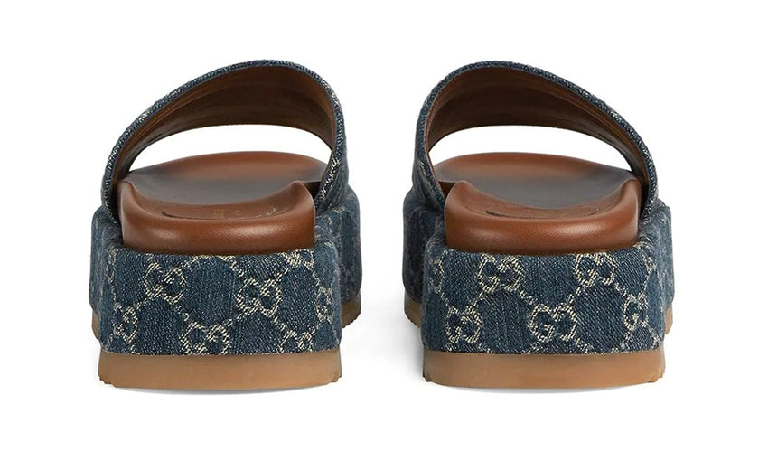 Gucci Angelina 55mm platform sandals "Blue/Brown" - DUBAI ALL STAR