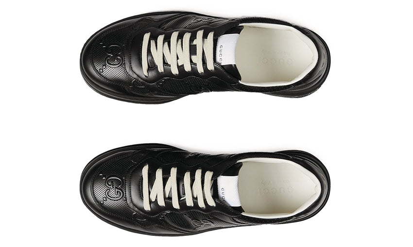 GUCCI Leather GG Embossed Sneakers "Black" - DUBAI ALL STAR