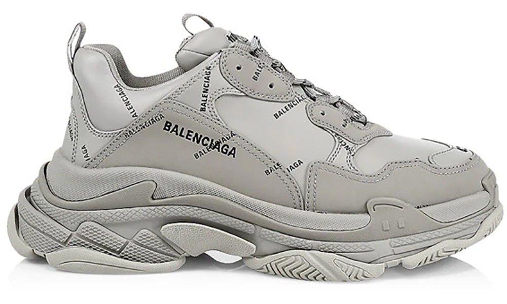 Gray Balenciaga Triple S BALENCIAGA Allover Logo Triple S Sneakers