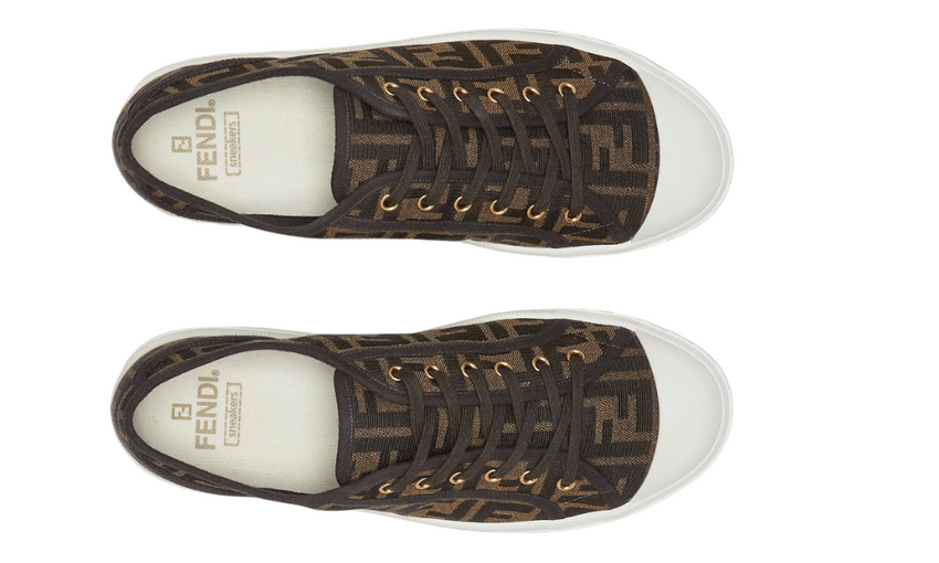 Fendi Domino Brown Fabric low-Tops - DUBAI ALL STAR