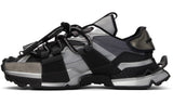 DOLCE & GABBANA Black & Silver Mixed-Materials Space Sneakers - DUBAI ALL STAR